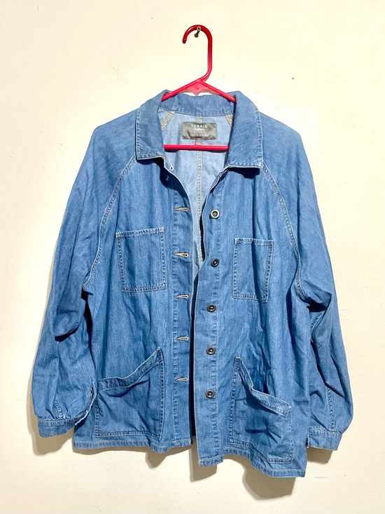 torrid Jackets & Blazers - Torrid Denim Raglan Chore Jacket Women's Size 1 (XL) Lightweight Button Front